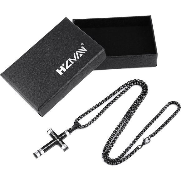 4:13 Cross Pendant Bible Verse Stainless Steel Necklace - Picture 5 of 6